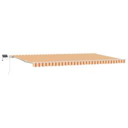 Berkfield Home Manual Retractable Awning with LED Yellow & Orange 600x350 cm