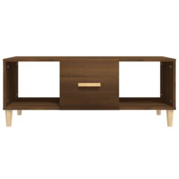 Berkfield Home Coffee Table Brown Oak 102x50x40 cm Engineered Wood - Size: 102 x 50 x 40 cm - thumbnail 3