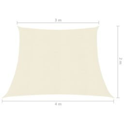 Berkfield Home Sunshade Sail 160 g/m ² Cream 3/4x2 m HDPE in Beige - thumbnail 6