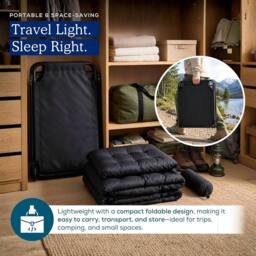 volila Portable Folding Bed with Mattress for Camping in Black - Size: Small Single - thumbnail 5