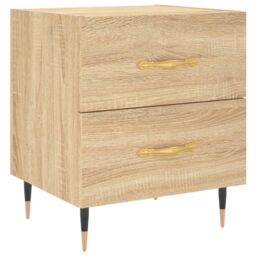 Berkfield Home Bedside Cabinet Sonoma Oak 40x35x47.5 cm Engineered Wood in Brown - thumbnail 2
