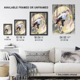 Artery8 In Vaudeville The Bicycle Rider Demuth Framed Wall Art Print - Size: A4 - thumbnail 3
