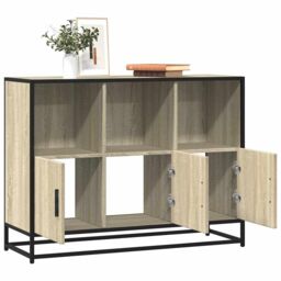 Berkfield Home Sideboard Sonoma Oak 100x35x76 cm Engineered Wood in Brown - Size: 100 x 35 x 76 cm - thumbnail 1