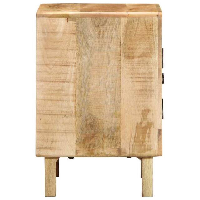 Berkfield Home Beautiful Bedside Cabinet 2 pcs 40x32x46 cm Solid Wood Rough Mango in Brown - Size: 40 x 32 x 46 cm - image 1