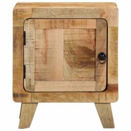Berkfield Home Beautiful Bedside Cabinet 2 pcs 40x32x46 cm Solid Wood Rough Mango in Brown - Size: 40 x 32 x 46 cm - thumbnail 3
