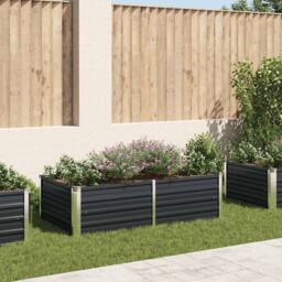 Berkfield Home Raised Garden Bed 160x80x45 cm Galvanised Steel Anthracite in Charcoal - Size: 160 x 80 x 45 cm - thumbnail 2