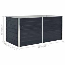 Berkfield Home Raised Garden Bed 160x80x45 cm Galvanised Steel Anthracite in Charcoal - Size: 160 x 80 x 45 cm - thumbnail 7