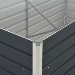 Berkfield Home Raised Garden Bed 160x80x45 cm Galvanised Steel Anthracite in Charcoal - Size: 160 x 80 x 45 cm - thumbnail 5
