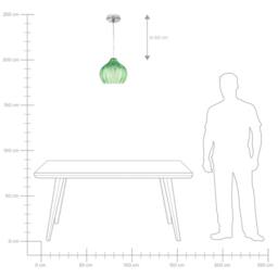Wyld and Coco Home Pendant Lamp - Bell-Shaped Green Glass Retro Lighting - thumbnail 9