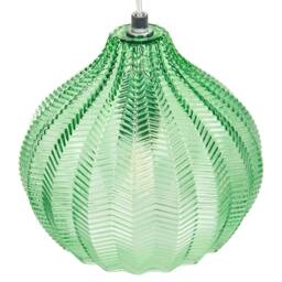 Wyld and Coco Home Pendant Lamp - Bell-Shaped Green Glass Retro Lighting - thumbnail 4