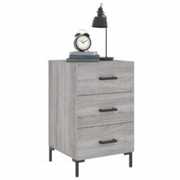 Berkfield Home Bedside Cabinet Grey Sonoma 40x40x66 cm Engineered Wood - Size: 40 x 40 x 66 cm - thumbnail 3