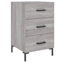 Berkfield Home Bedside Cabinet Grey Sonoma 40x40x66 cm Engineered Wood - Size: 40 x 40 x 66 cm - thumbnail 2