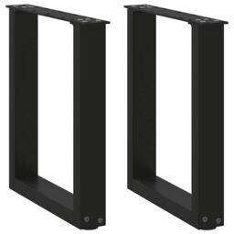 Berkfield Home Coffee Table Legs U-Shaped 2 pcs Black 38x(42-43) cm Steel - thumbnail 1