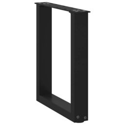 Berkfield Home Coffee Table Legs U-Shaped 2 pcs Black 38x(42-43) cm Steel - thumbnail 4