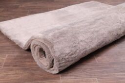 The Linen Consultancy TLC 5 Star Hotel Concept Tipped Luxury Faux Fur Mink Rug in Beige - Size: 133 cm diameter - thumbnail 2