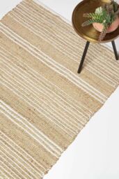 Homescapes Arlyn Natural Striped Handwoven Jute Rug - Size: 120 cm x 170 cm - thumbnail 1