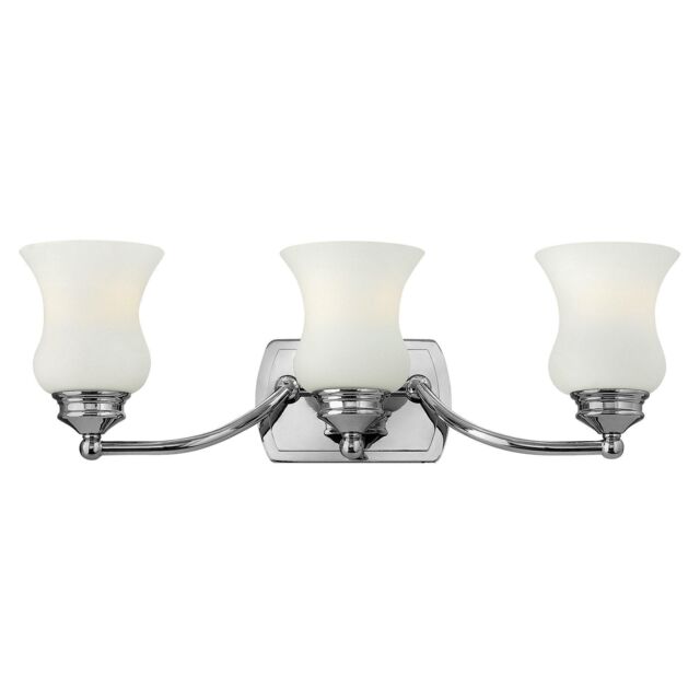 Netlighting Constance 3 Light Bathroom Over Mirror Wall Light Polished Chrome IP44 G9 in Grey