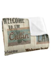 JQ Licensing Jl-Jp Welcome To The Cabin Lake Signs Silky Touch Super Soft Throw Blanket 152 X 127 cm in White - thumbnail 3