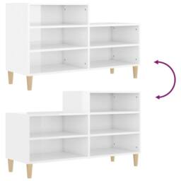 Berkfield Home Shoe Cabinet High Gloss White 102x36x60 cm Engineered Wood - Size: 102 x 36 x 60 cm - thumbnail 7