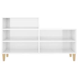 Berkfield Home Shoe Cabinet High Gloss White 102x36x60 cm Engineered Wood - Size: 102 x 36 x 60 cm - thumbnail 5