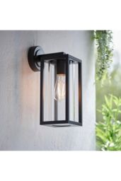 Netlighting Hamden Modern Exterior Wall Light Textured Black Clear Glass Diffuser IP44 - thumbnail 2