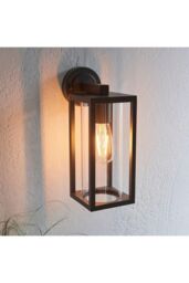 Netlighting Hamden Modern Exterior Wall Light Textured Black Clear Glass Diffuser IP44 - thumbnail 5