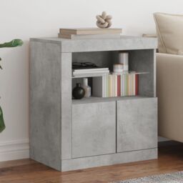 Berkfield Home Sideboard with LED Lights Concrete Grey 60.5x37x67 cm - thumbnail 1