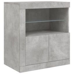 Berkfield Home Sideboard with LED Lights Concrete Grey 60.5x37x67 cm - thumbnail 3