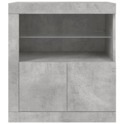 Berkfield Home Sideboard with LED Lights Concrete Grey 60.5x37x67 cm - thumbnail 6
