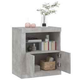 Berkfield Home Sideboard with LED Lights Concrete Grey 60.5x37x67 cm - thumbnail 5