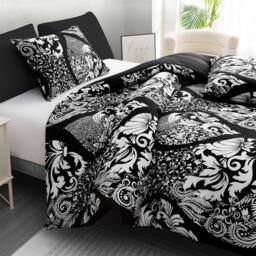 Pamposh Duvet Cover Set Reversible Quilt Covers Luxury Bedding Sets in Black - Size: Single - thumbnail 5