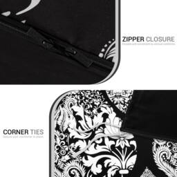 Pamposh Duvet Cover Set Reversible Quilt Covers Luxury Bedding Sets in Black - Size: Single - thumbnail 8