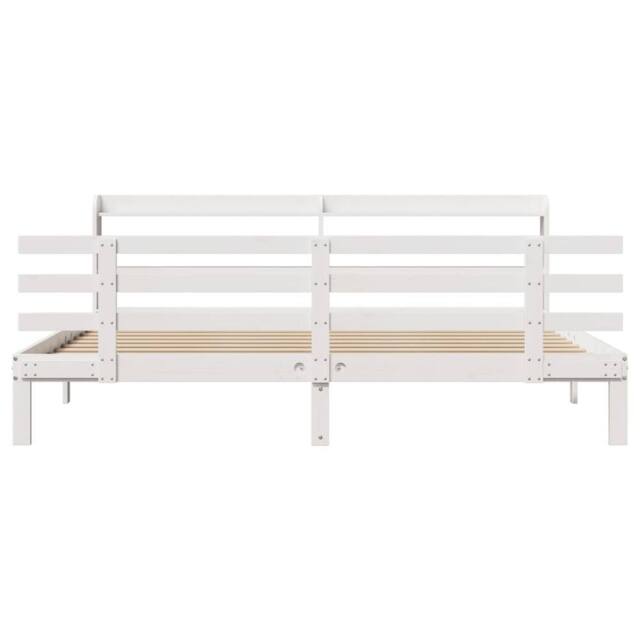 Berkfield Home Beautiful Bed Frame with Headboard without Mattress White 200x200 cm - image 1
