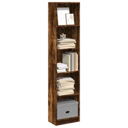 Berkfield Home Bookcase Smoked Oak 40x24x176 cm Engineered Wood in Brown - Size: 40 x 24 x 176 cm - thumbnail 1