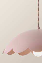 ValueLights Millie Metal Flower Style Scallop Ceiling Pendant Light in Pale Pink - thumbnail 4