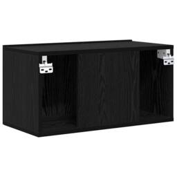 Berkfield Home TV Cabinet Set Black Oak Engineered wood Medium TV Cabinet - thumbnail 8
