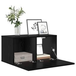 Berkfield Home TV Cabinet Set Black Oak Engineered wood Medium TV Cabinet - thumbnail 3