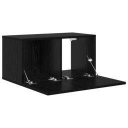 Berkfield Home TV Cabinet Set Black Oak Engineered wood Medium TV Cabinet - thumbnail 5
