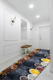 RugsX Anti-Slip Lotus Runner in Grey - Size: 60 cm x 260 cm - thumbnail 3