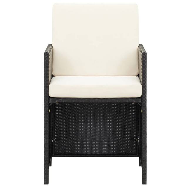 Berkfield Home Beautiful Garden Dining Chairs with Cushions 4 pcs Black Poly Rattan - image 1