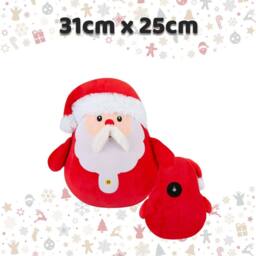 VFM e-Store Christmas Santa Wall Decoration Plush Gift Idea 49cm x 41cm Red X 1 - Size: 49 cm x 41 cm - thumbnail 2