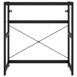Berkfield Home Bathroom Washbasin Frame with Built-in Basin Black Iron - thumbnail 4