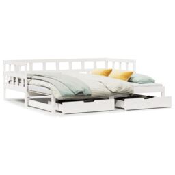 Berkfield Home Daybed with Trundle & Drawers without Mattress White 90x200 cm - thumbnail 2