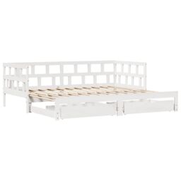 Berkfield Home Daybed with Trundle & Drawers without Mattress White 90x200 cm - thumbnail 3