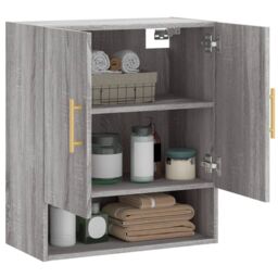 Berkfield Home Wall Cabinet Grey Sonoma 60x31x70 cm Engineered Wood - Size: 60 x 31 x 70 cm - thumbnail 4