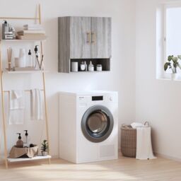 Berkfield Home Wall Cabinet Grey Sonoma 60x31x70 cm Engineered Wood - Size: 60 x 31 x 70 cm - thumbnail 1