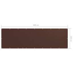Berkfield Home Balcony Screen Brown 120x400 cm Oxford Fabric - thumbnail 5