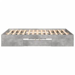 Berkfield Home Bed Frame without Mattress Concrete Grey 140x200cm Engineered Wood - Size: 140x200 cm - thumbnail 6