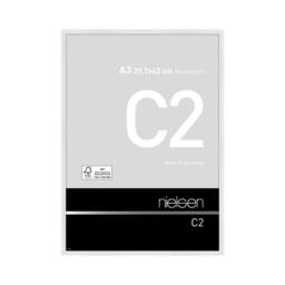 nielsen C2 Aluminium Picture Frame A3 - Float Glass & Push/Turn Clips in White
