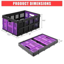 VOGREX Collapsible Crate 55L Foldable Plastic Food Milk - thumbnail 2